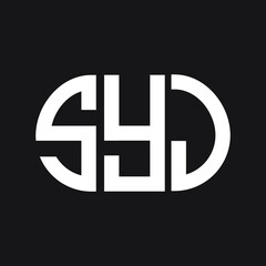 SYJ letter logo design on black background. SYJ creative initials letter logo concept. SYJ letter design.