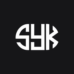 SYK letter logo design on black background. SYK creative initials letter logo concept. SYK letter design.
