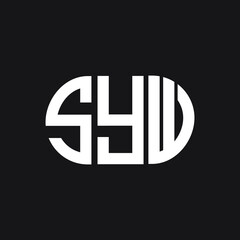 SYW letter logo design on black background. SYW creative initials letter logo concept. SYW letter design.