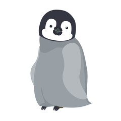 Baby emperor penguin in a casual pose.