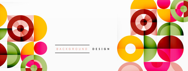 Colorful circle abstract background. Minimal geometric template for wallpaper, banner, presentation