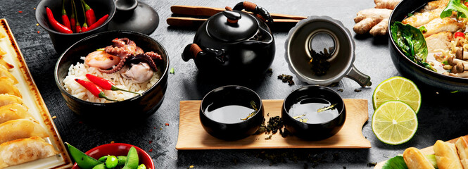 Various of asian meals.