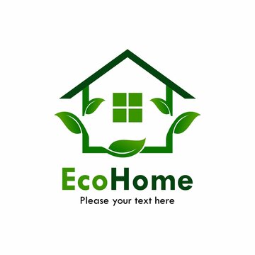 Eco home logo template illustration