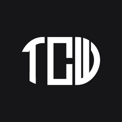 TCW letter logo design on black background. TCW creative initials letter logo concept. TCW letter design.