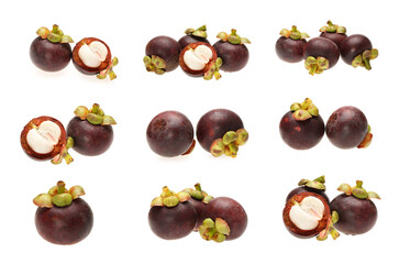 Mangosteen on white background