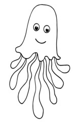 Nice vector  cartoon jellyfish