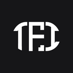 Obraz premium TFI letter logo design on black background. TFI creative initials letter logo concept. TFI letter design. 