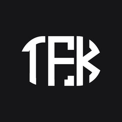 TFK letter logo design on black background. TFK creative initials letter logo concept. TFK letter design.

