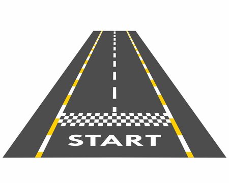 Race track with start logo template illustration
