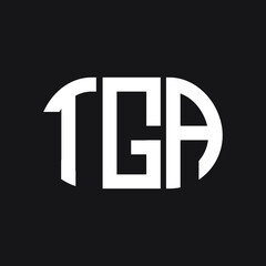 TGA letter logo design on black background. TGA creative initials letter logo concept. TGA letter design.