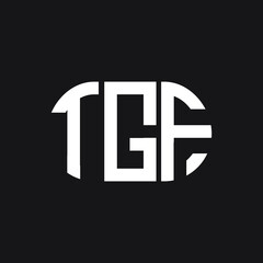 Obraz premium TGF letter logo design on black background. TGF creative initials letter logo concept. TGF letter design. 