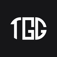 TGG letter logo design on black background. TGG creative initials letter logo concept. TGG letter design.