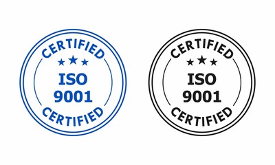 Certified iso 9001 logo template illustration