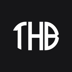 THB letter logo design on black background. THB creative initials letter logo concept. THB letter design.