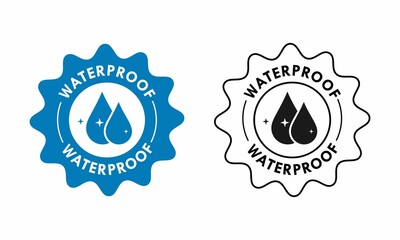Waterproof design logo template illustration