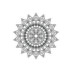 Mandala design floral round thin elements on white background vector illustration graphics