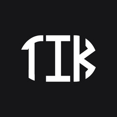 TIK letter logo design on black background. TIK creative initials letter logo concept. TIK letter design.