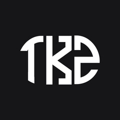 TKZ letter logo design on black background. TKZ creative initials letter logo concept. TKZ letter design.