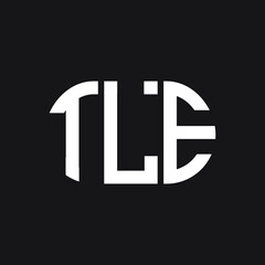 TLE letter logo design on black background. TLE creative initials letter logo concept. TLE letter design.