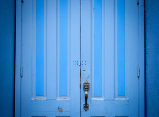 Beautiful old western blue door in downtown Silverton Colorado left over from the mining and cowboy days