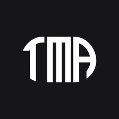 TMA letter logo design on black background. TMA creative initials letter logo concept. TMA letter design.