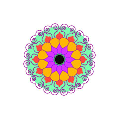 Colorful elements circle mandala design vector illustration graphics design.
