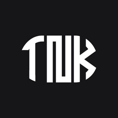 TNK letter logo design on black background. TNK creative initials letter logo concept. TNK letter design.