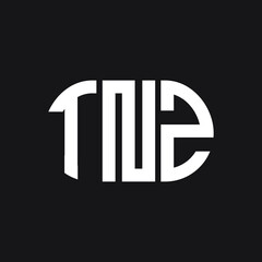 TNZ letter logo design on black background. TNZ creative initials letter logo concept. TNZ letter design.