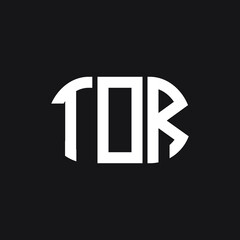 Fototapeta premium TOR letter logo design on black background. TOR creative initials letter logo concept. TOR letter design.