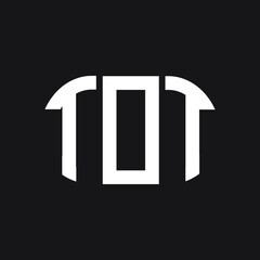 TOT letter logo design on black background. TOT creative initials letter logo concept. TOT letter design.