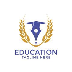 Free vector flat pen logo template collection Premium Vector