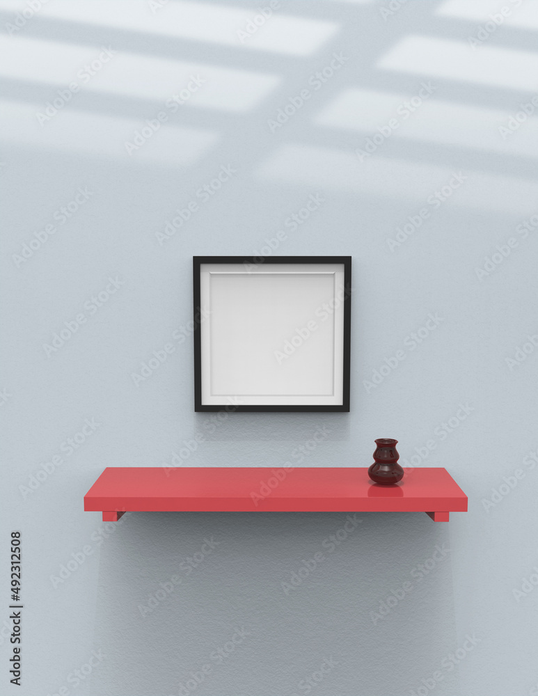 Poster frame background using 3d rendering and geometry. framed background mock-up for poster design or exh