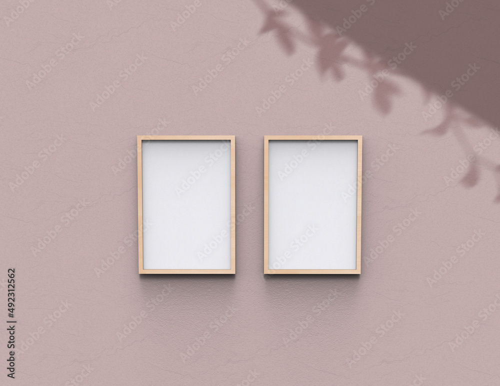 Poster frame background using 3d rendering and geometry. framed background mock-up for poster design or exh