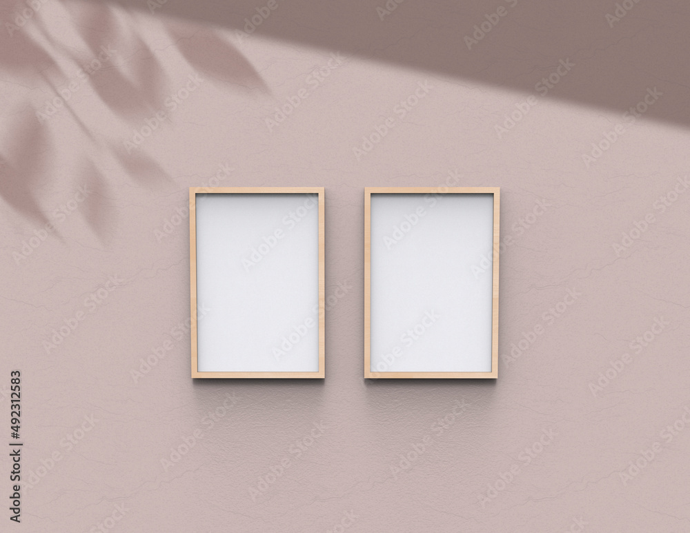 Poster frame background using 3d rendering and geometry. framed background mock-up for poster design or exh
