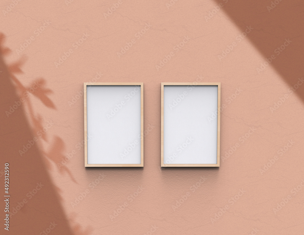 Poster frame background using 3d rendering and geometry. framed background mock-up for poster design or exh