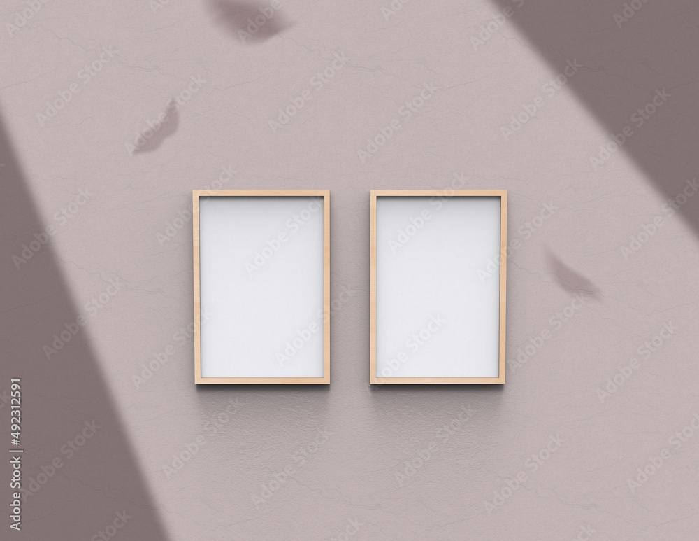 Poster frame background using 3d rendering and geometry. framed background mock-up for poster design or exh