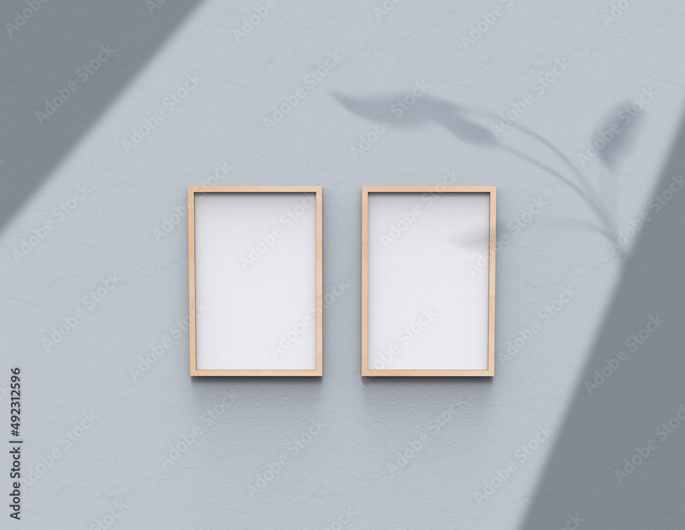 Poster frame background using 3d rendering and geometry. framed background mock-up for poster design or exh