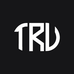 TRU letter logo design on black background. TRU creative initials letter logo concept. TRU letter design.