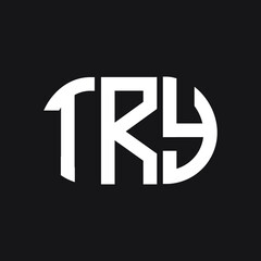 TRY letter logo design on black background. TRY creative initials letter logo concept. TRY letter design.
