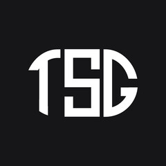 TSG letter logo design on black background. TSG creative initials letter logo concept. TSG letter design.