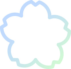 桜のフレーム　グラデーション　水色