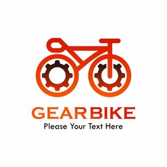 Gear bike logo template illustration