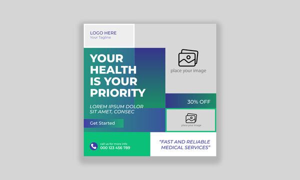 Medical Healthcare social media Template | web banner for Medical