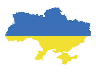 ukraine flag in map