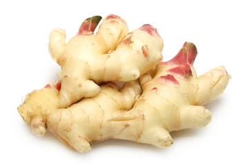 fresh ginger on a white background