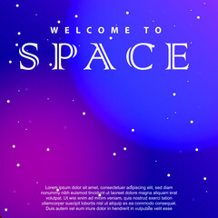 Space background with shining stars.  Colorful galaxy with milky way. Vector illustration