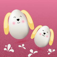 Easter bunny and eggs