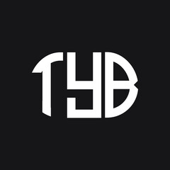 TYB letter logo design on black background. TYB creative initials letter logo concept. TYB letter design.
