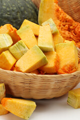 Orange pumpkin on white background