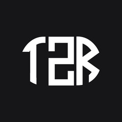 Obraz premium TZR letter logo design on black background. TZR creative initials letter logo concept. TZR letter design. 